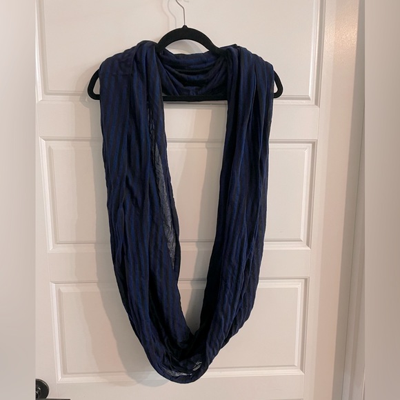Accessories - Black and dark blue stripped infinity scarf